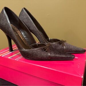 BCBG Chic Brown Patterned Heels